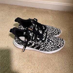 Adidas black & white Animal Print Cloudfoam Sneakers